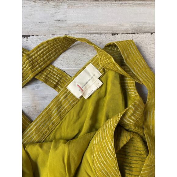 Anthropologie Green Cross Back Tank sz L EUC - Picture 3 of 5